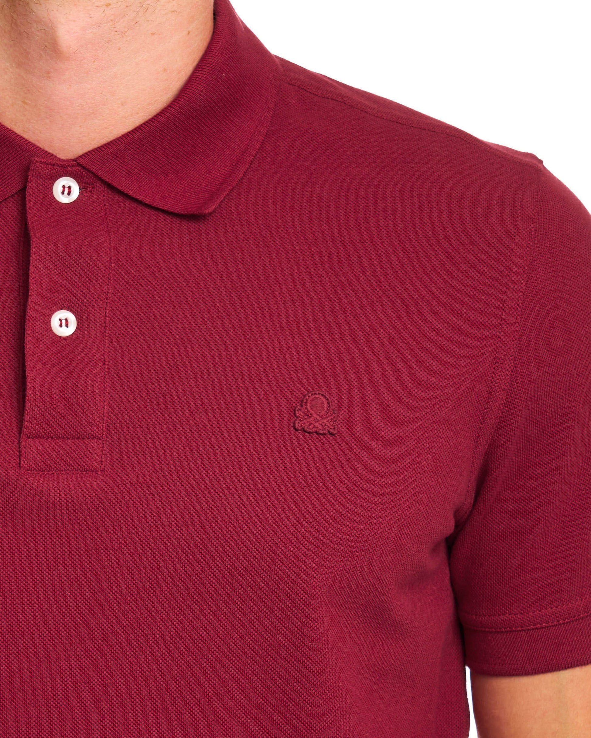 Benetton Polo Shirt Tonal Burgundy