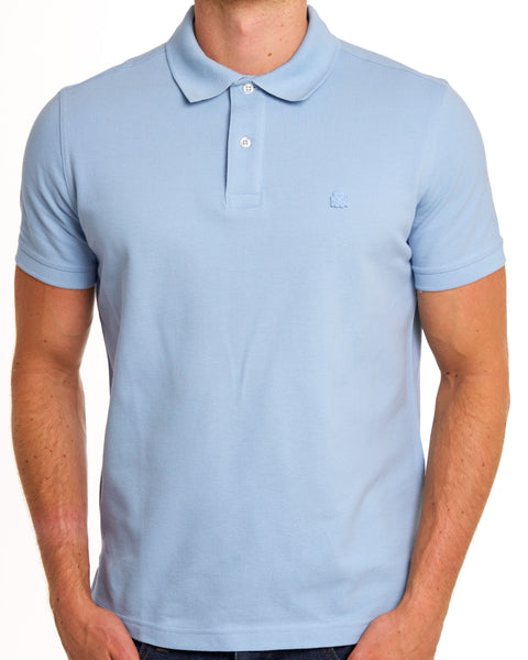 Benetton Polo Shirt Tonal Dusky Sky