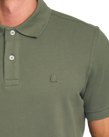 Benetton Polo Shirt Tonal Khaki