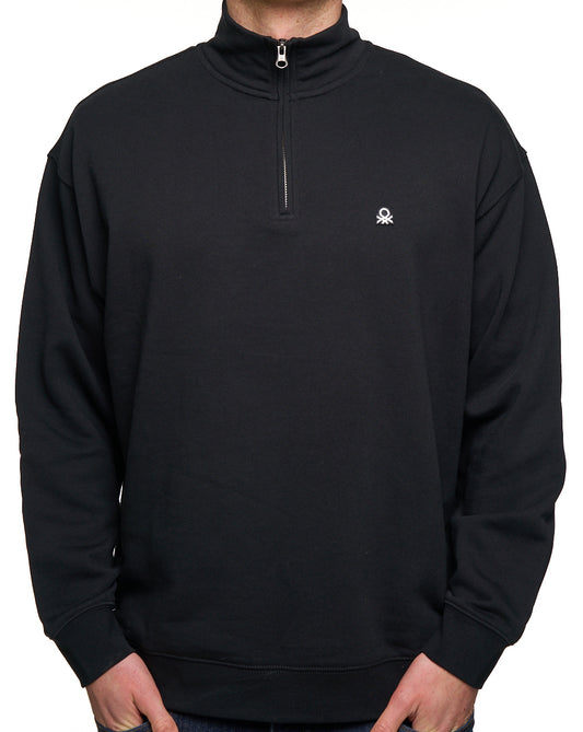 Benetton Quarter Zip Sweatshirt Black