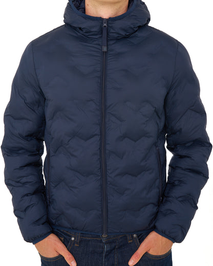 Benetton Quilted Hooded Jacket Navy