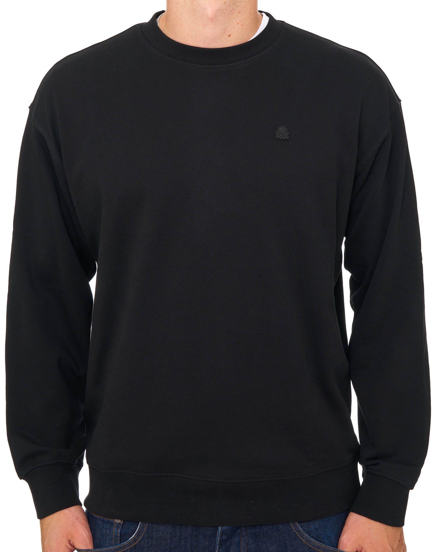 Benetton Relaxed Fit Sweatshirt Tonal Black