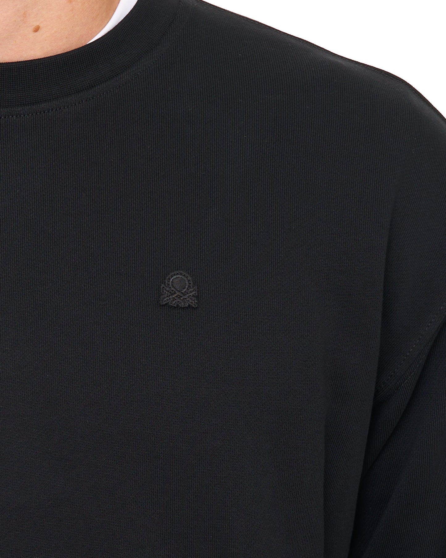 Benetton Relaxed Fit Sweatshirt Tonal Black