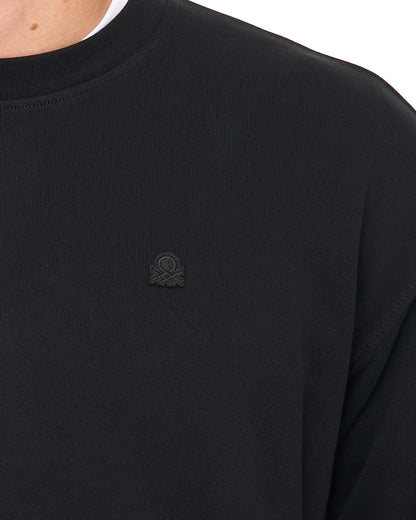 Benetton Relaxed Fit Sweatshirt Tonal Black
