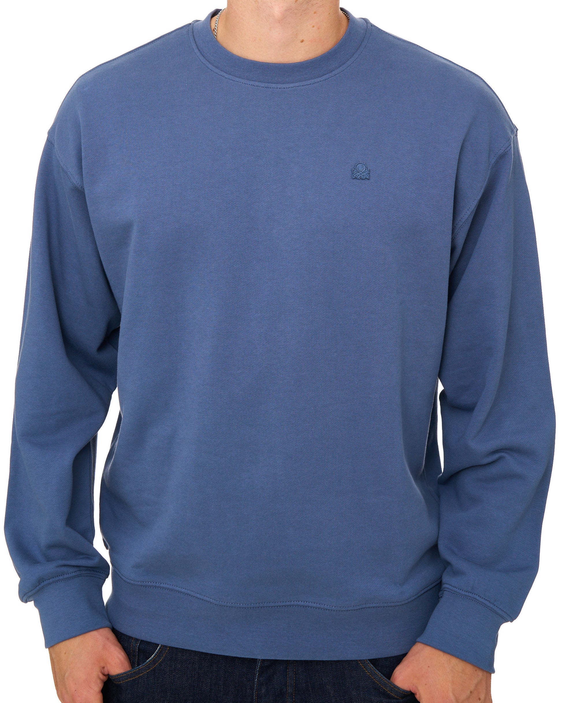 Benetton Relaxed Fit Sweatshirt Tonal Blue