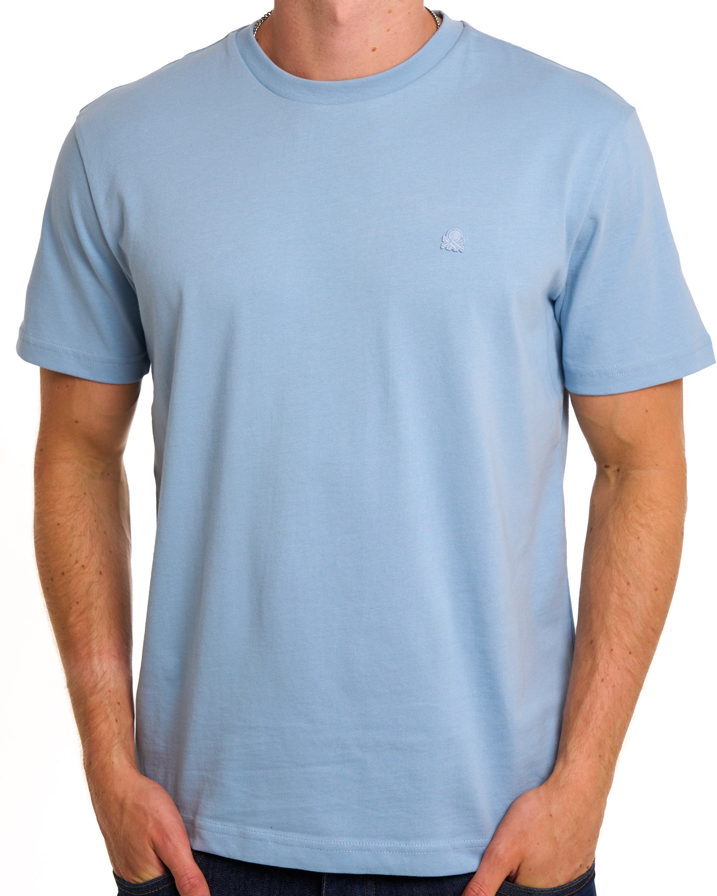 Benetton Small Logo T-shirt Tonal Dusty Sky