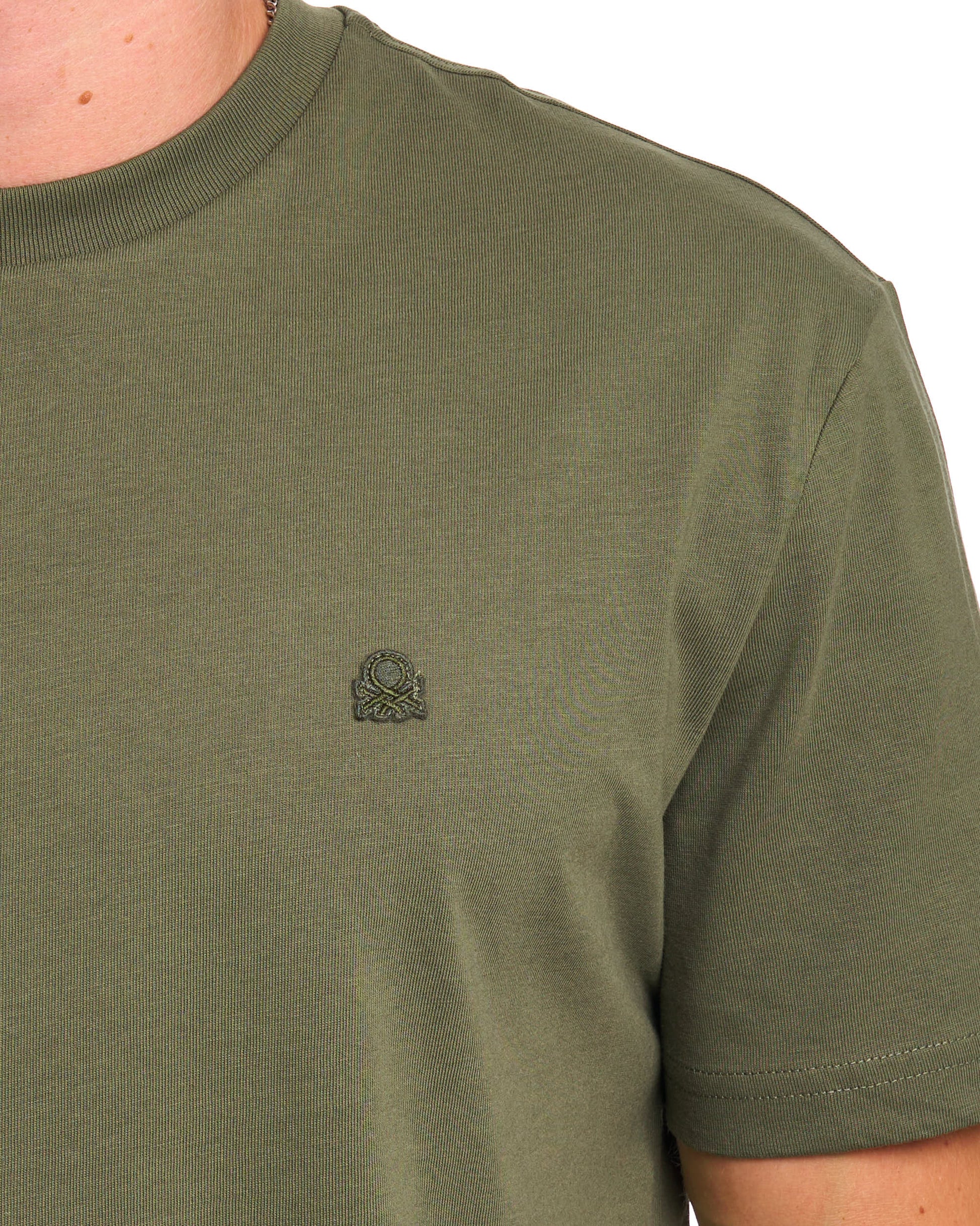 Benetton Small Logo T-shirt Tonal Khaki