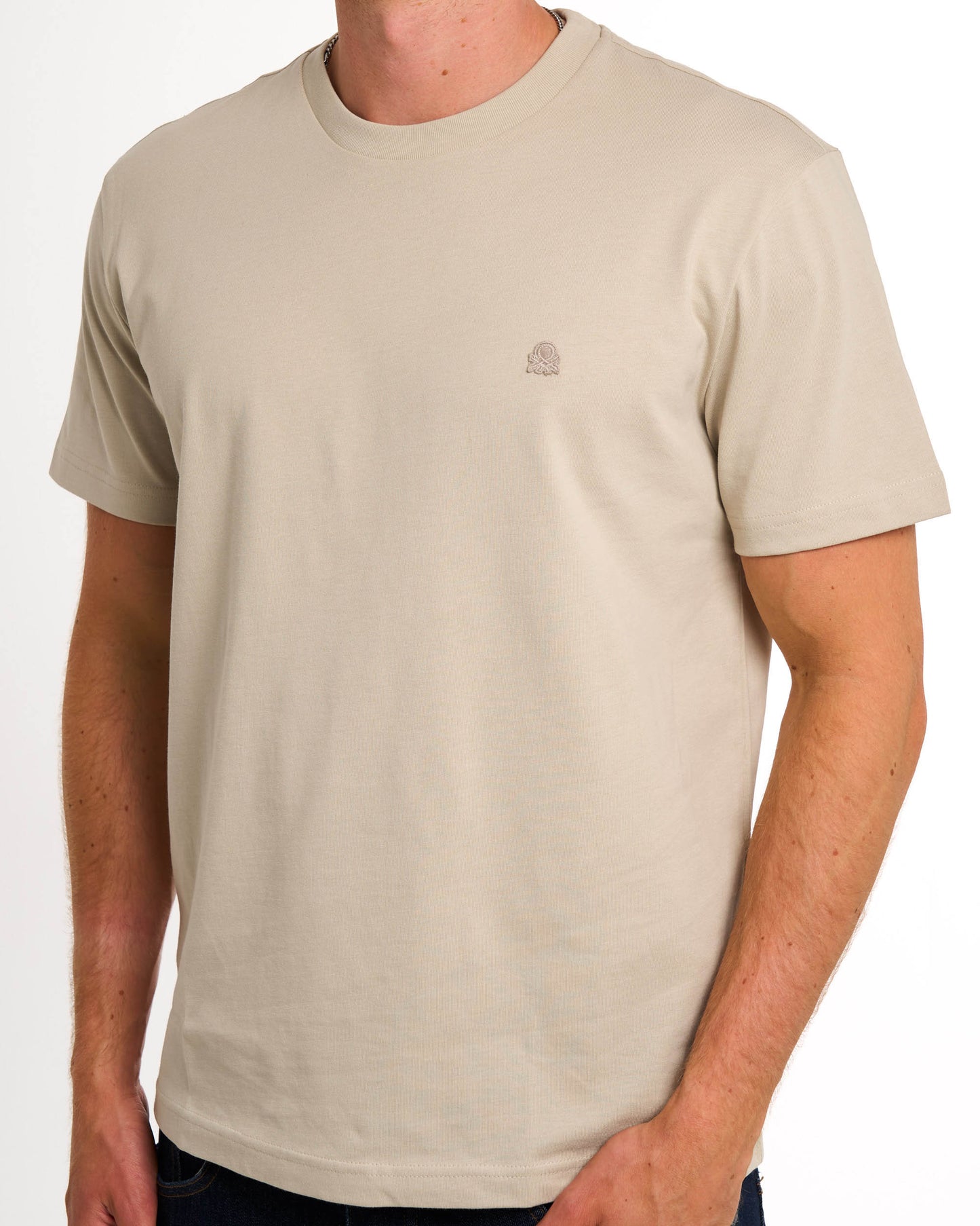Benetton Small Logo T-shirt Tonal Stone