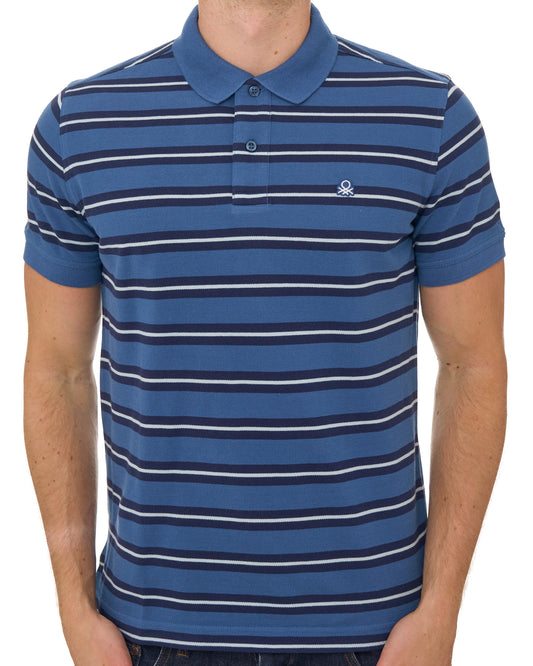 Benetton Benetton Striped Polo Shirt Blue/Navy