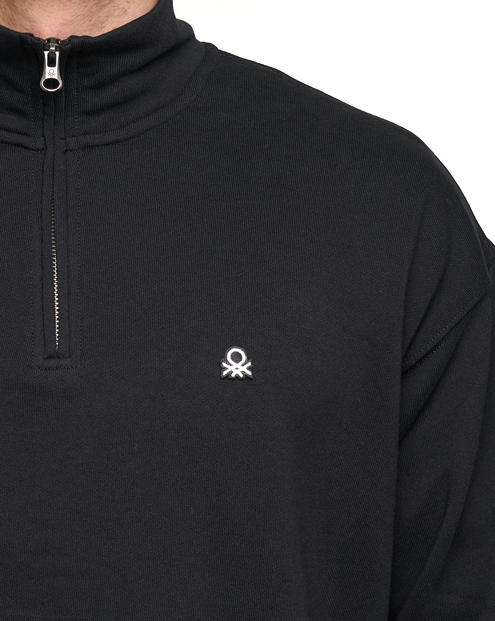 Benetton Quarter Zip Sweatshirt Black