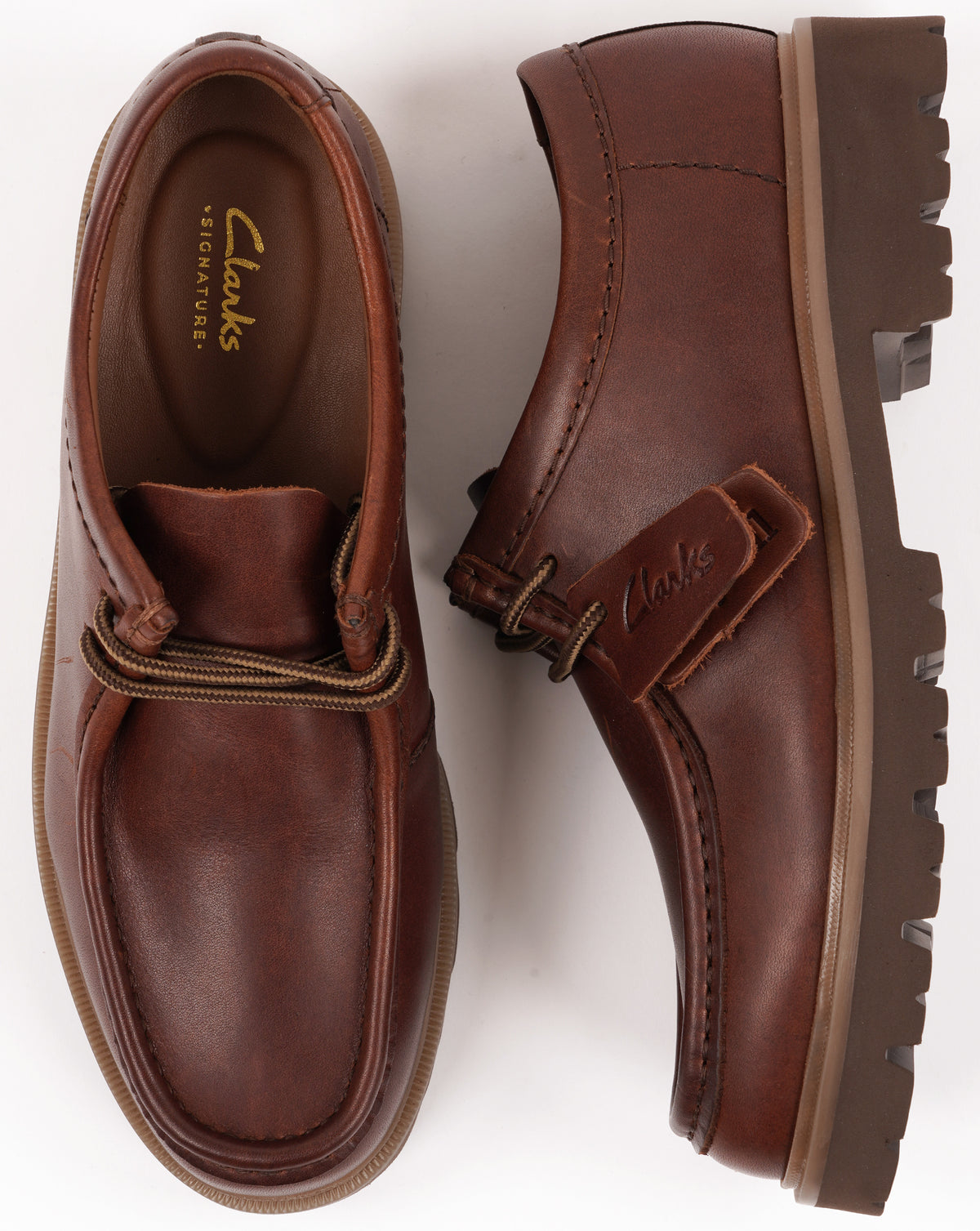 Clarks Cleyhill Seam Shoes Brown Leather