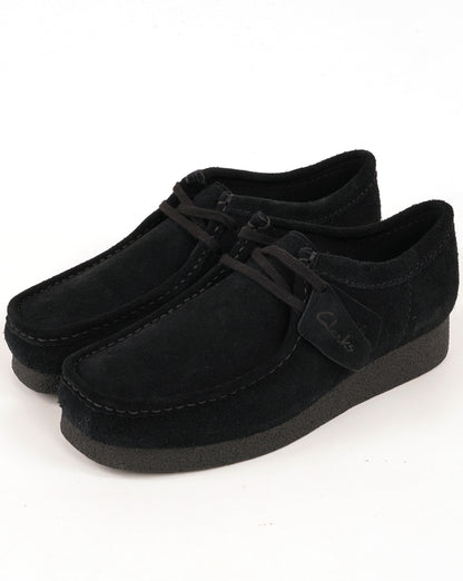 Clarks Wallabee Shoes Black Suede