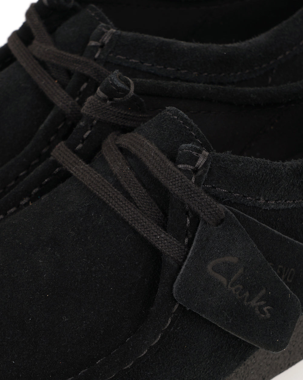 Clarks Wallabee Shoes Black Suede