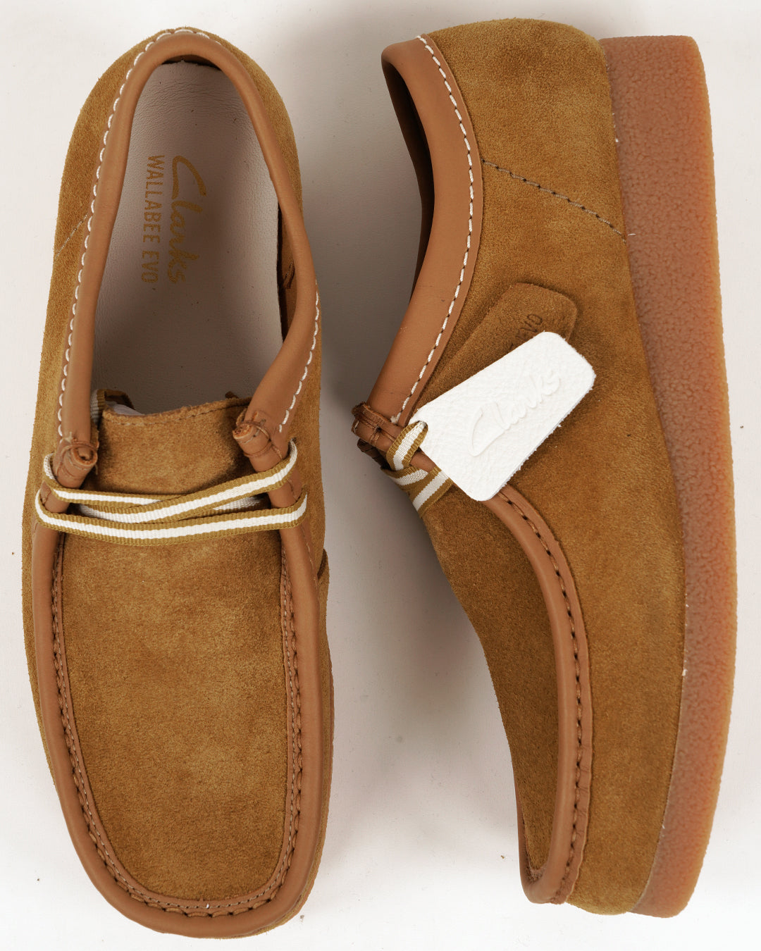 Clarks Wallabee Shoes Ochre Suede
