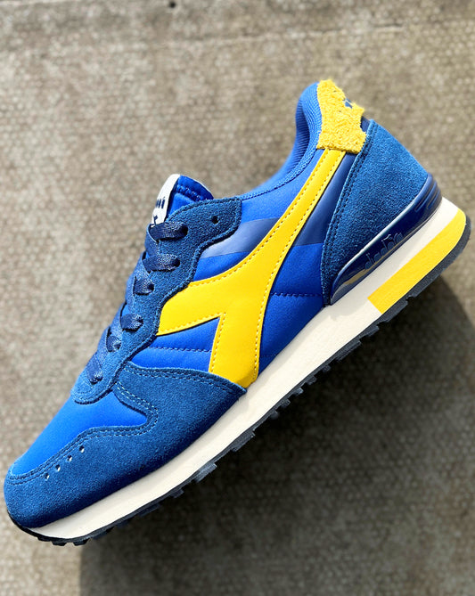 Diadora Camaro M2 Smooth Trainers Deep Blue Yellow