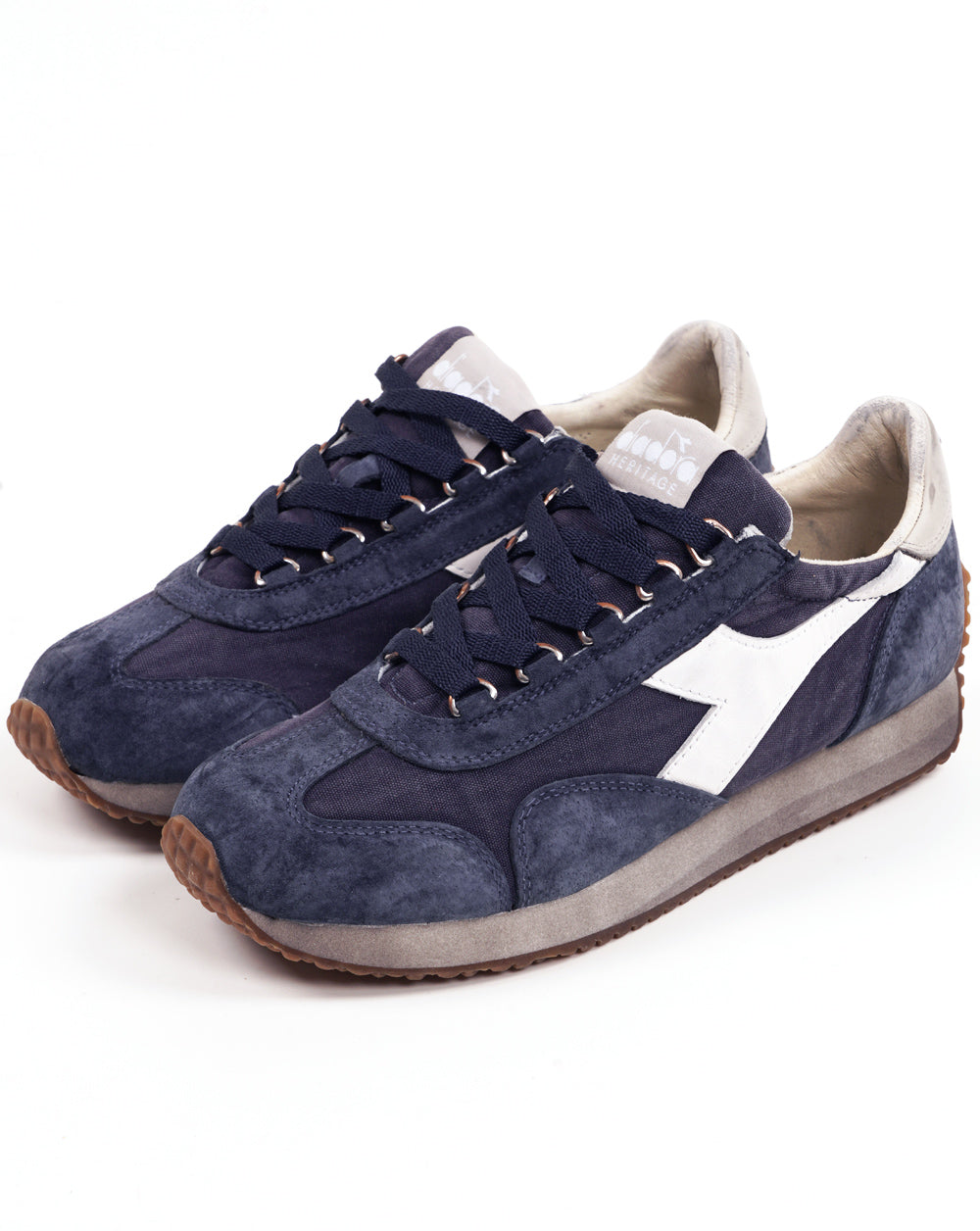 Diadora Equipe Canvas Stone Wash EVO Trainers Blue Denim