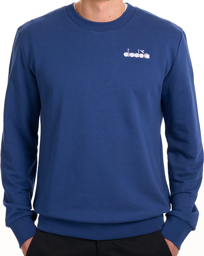 Diadora Logo Crew Sweatshirt Navy Peony