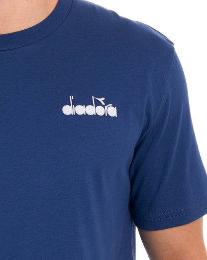 Diadora Logo T Shirt Navy Peony