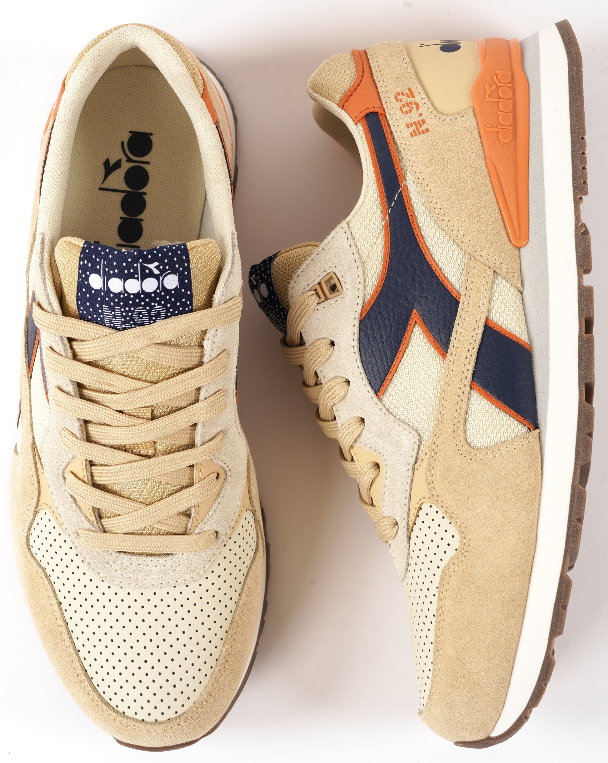 Diadora N92 Advance Trainers Stone/Navy/Orange