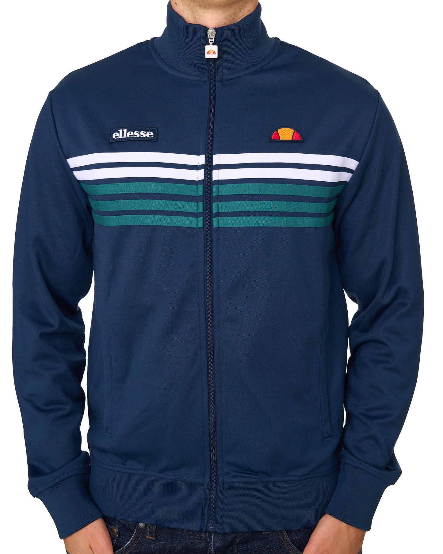 Ellesse 5 Stripe Track Top Navy/Teal