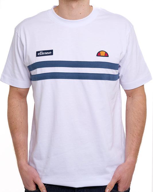 Ellesse Duo Stripe T Shirt White/Blue