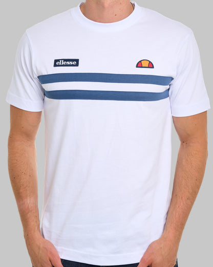 Ellesse Duo Stripe T Shirt White/Blue