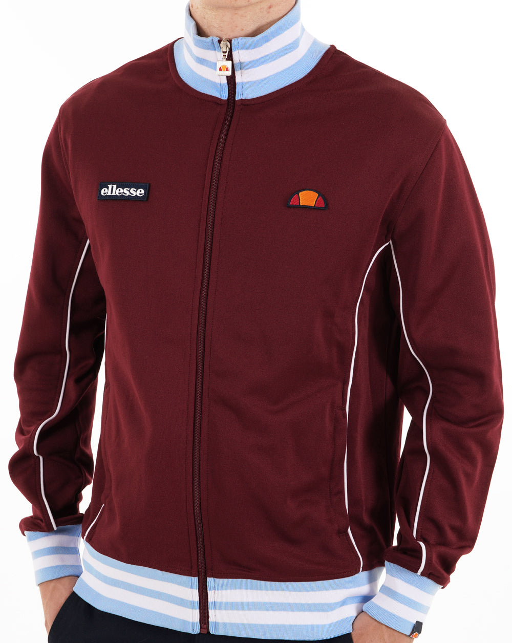 Ellesse Milan Track Top Claret Sky