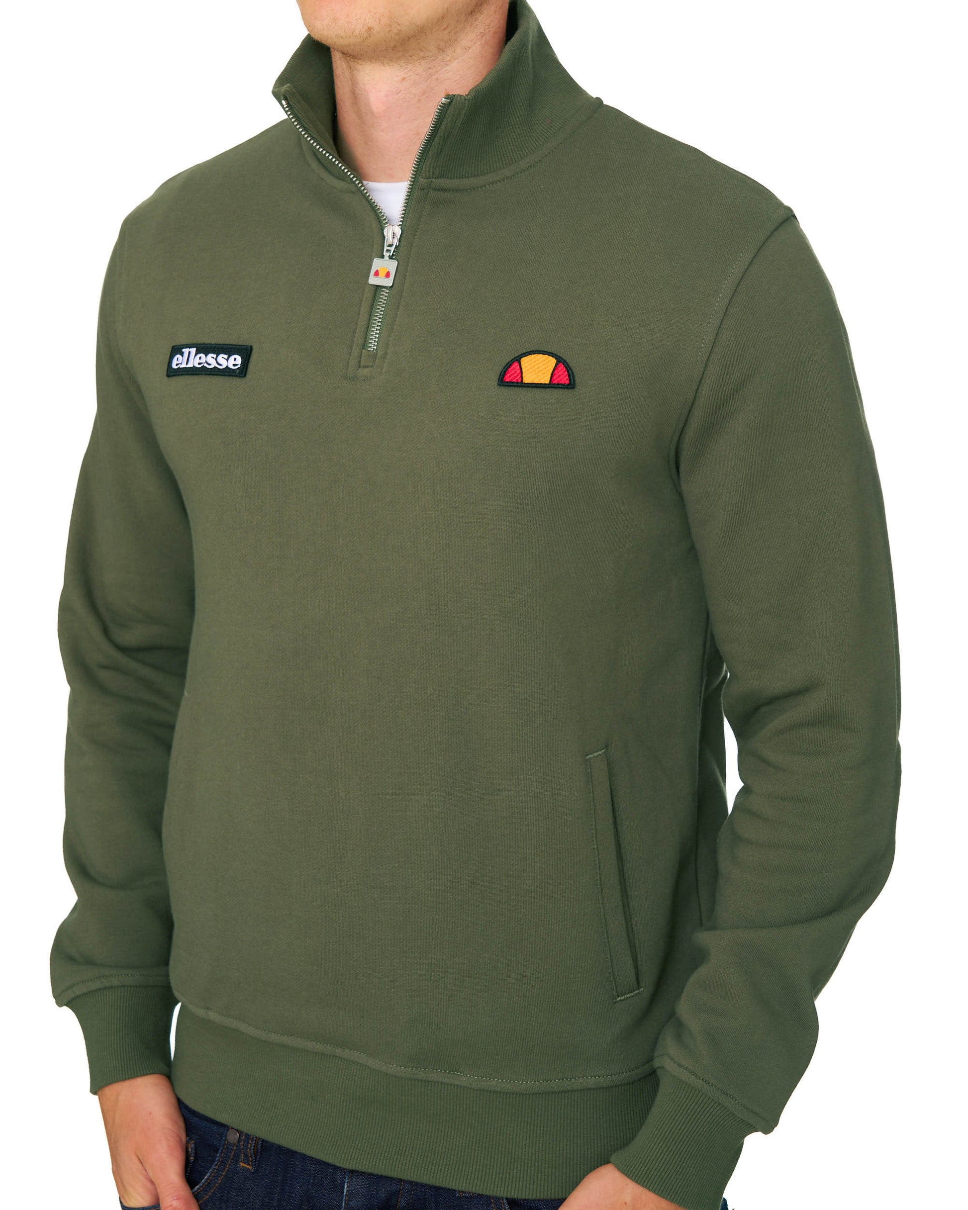 Ellesse Pelegrini 1/4 Zip Sweat Olive