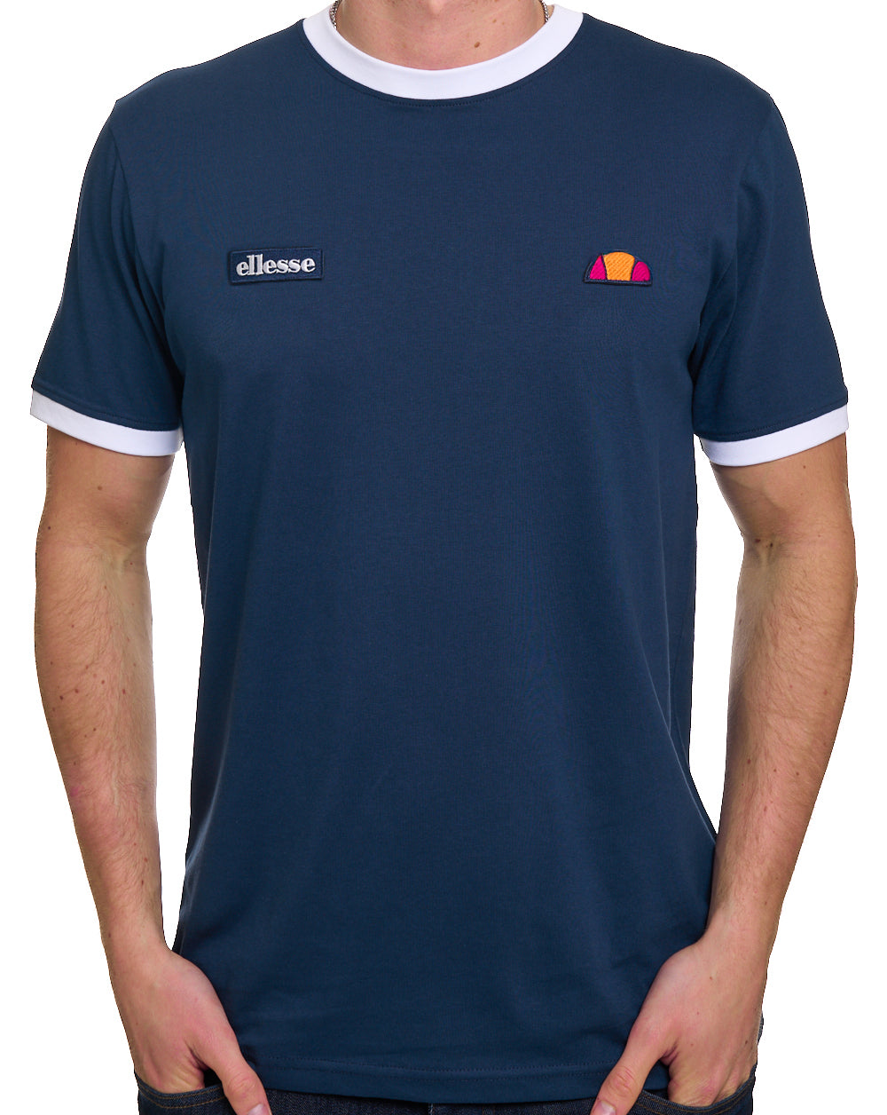 Ellesse Retro T Shirt Navy / White