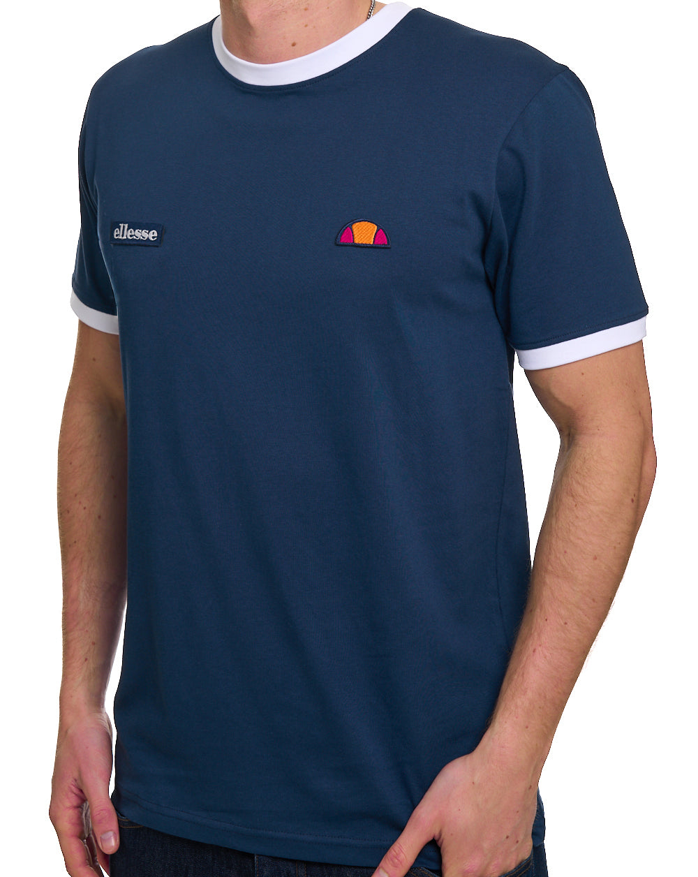 Ellesse Retro T Shirt Navy / White