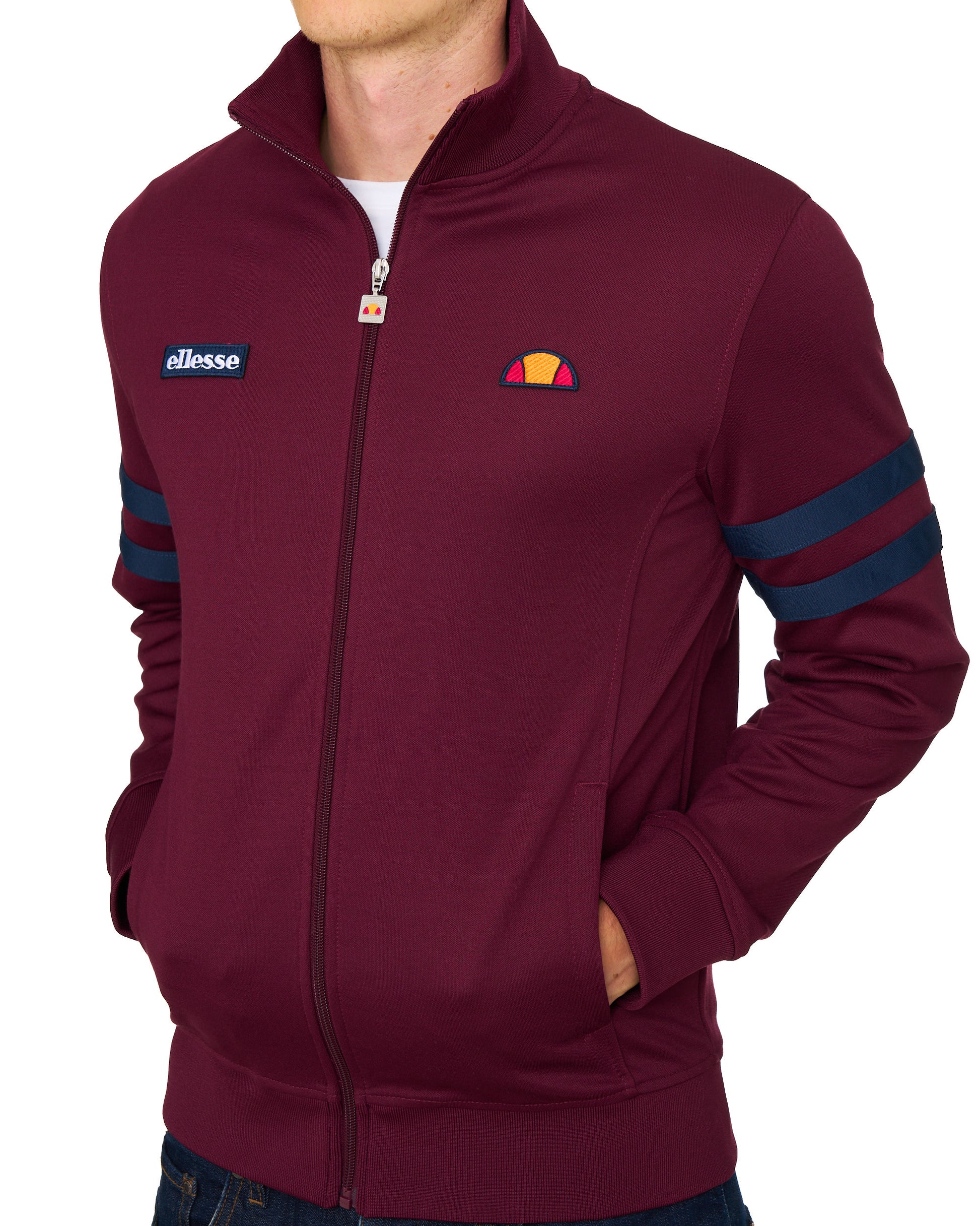 Ellesse Roma Track Top Burgundy/Navy