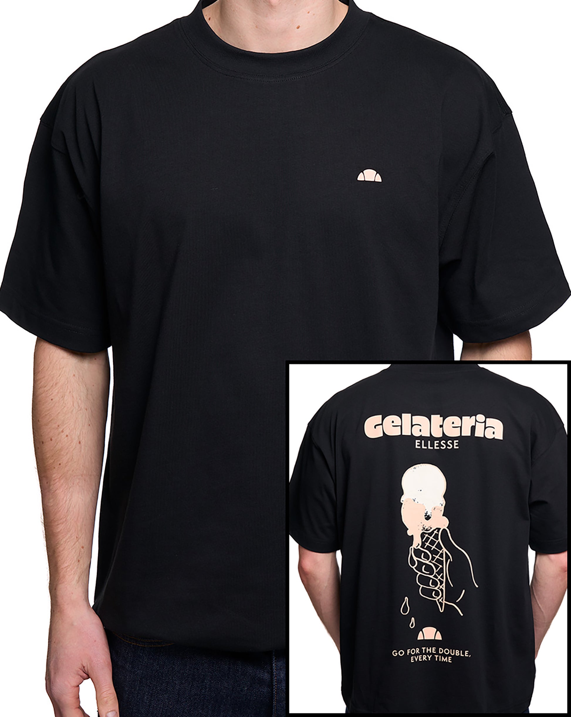 Ellesse Gelateria Back Print T Shirt Black