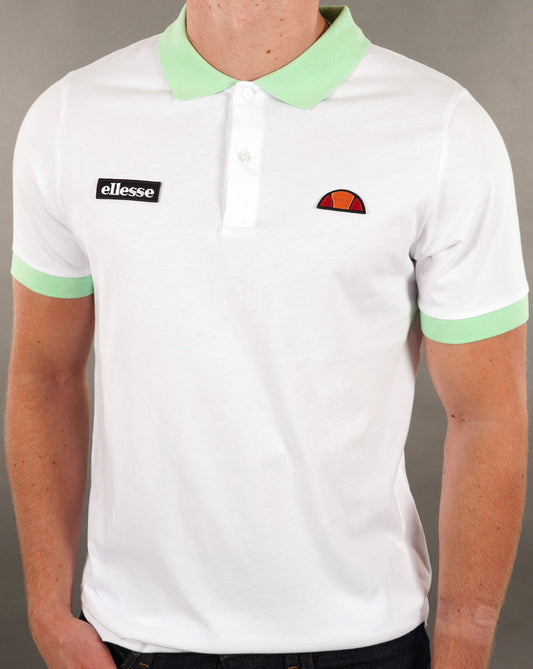 Ellesse Lessepsia Polo Shirt White/Light Green