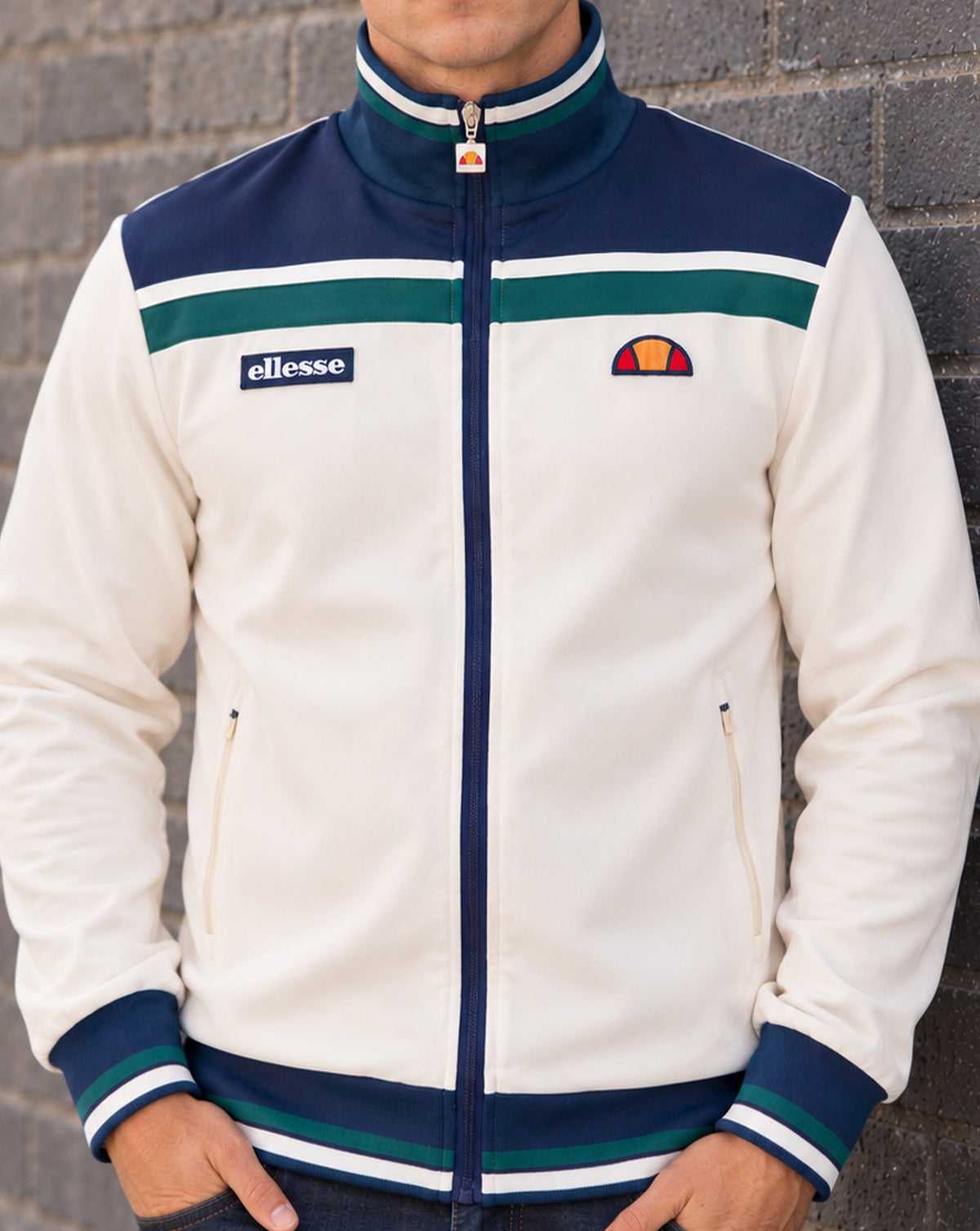 Ellesse Vignola Track Top Ecru/Navy