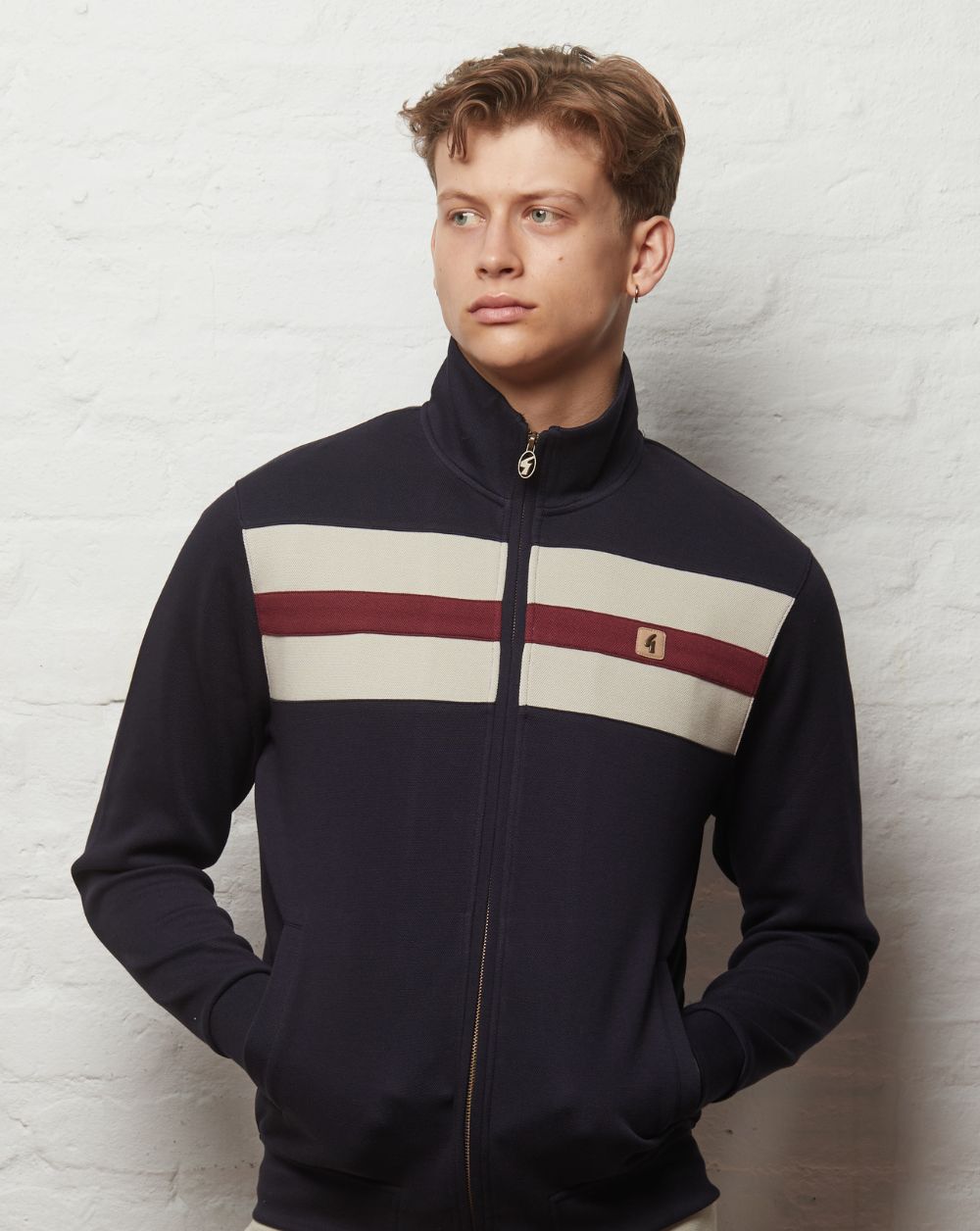 Gabicci Vintage Escher Track Top Navy
