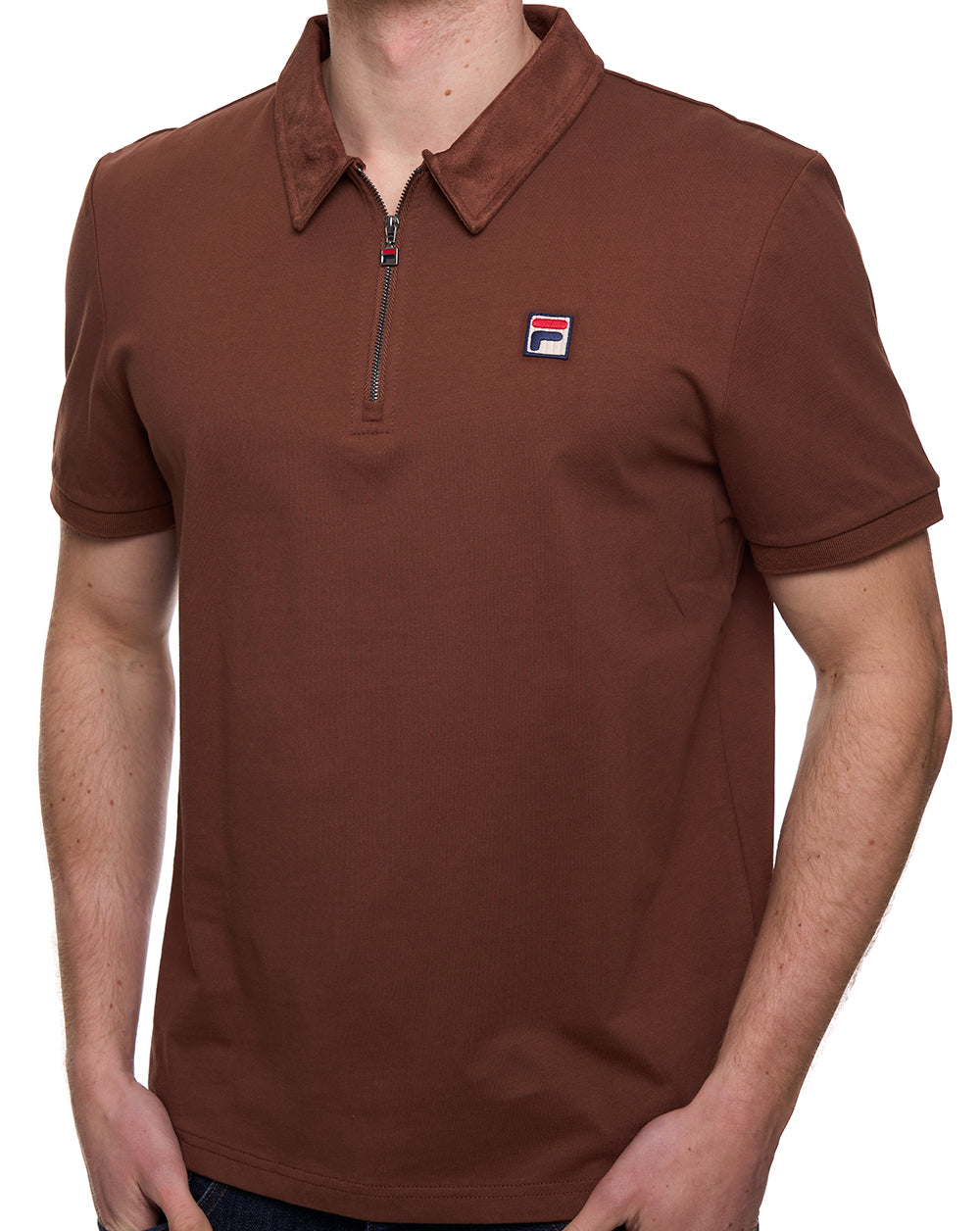 Fila Vintage Ettore Zip Polo Cappucino