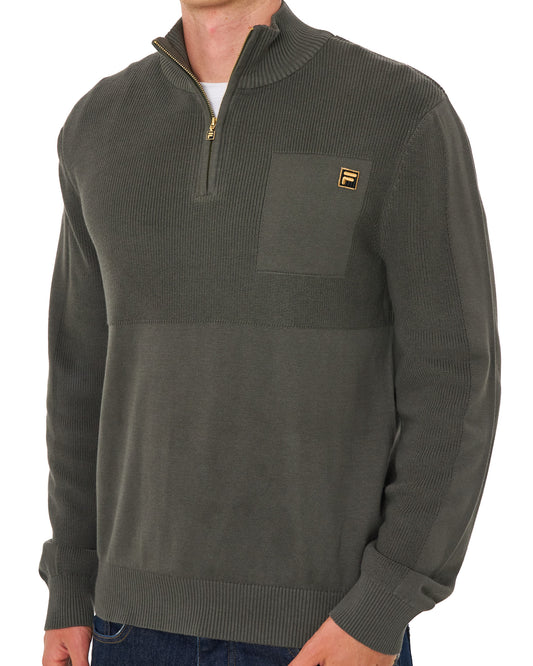 Fila Gold Fila Gold Aldo 1/4 Zip Sweat Gunmetal