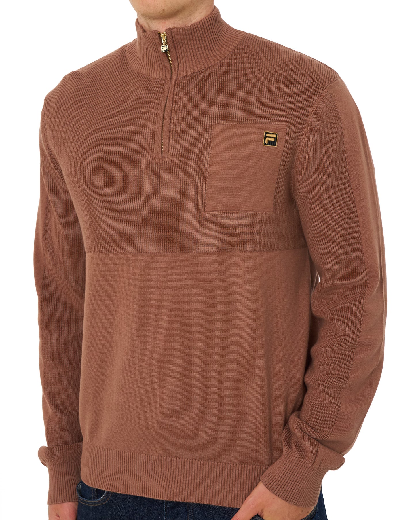 Fila Gold Aldo 1/4 Zip Sweat Raw Umber