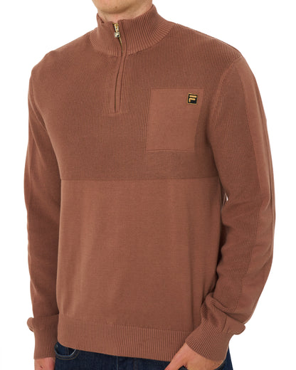 Fila Gold Aldo 1/4 Zip Sweat Raw Umber