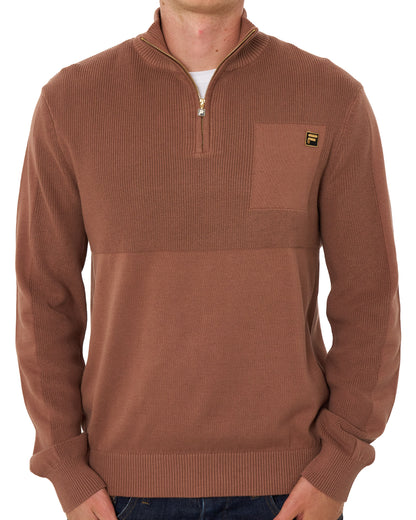 Fila Gold Aldo 1/4 Zip Sweat Raw Umber