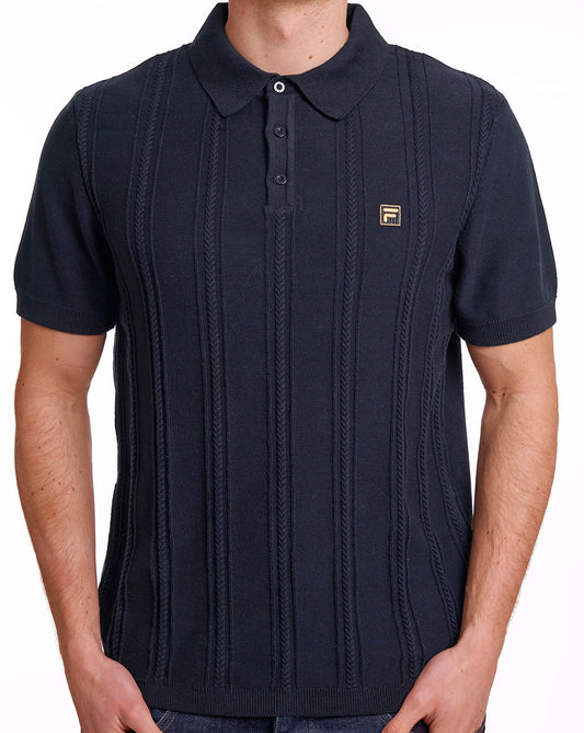 Fila Gold Fila Gold Barns Cable Knit Polo Black
