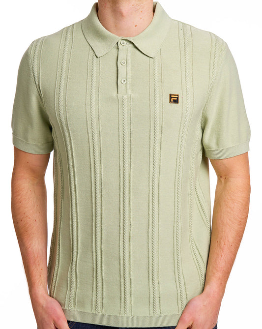 Fila Gold Barns Cable Knit Polo Light Green