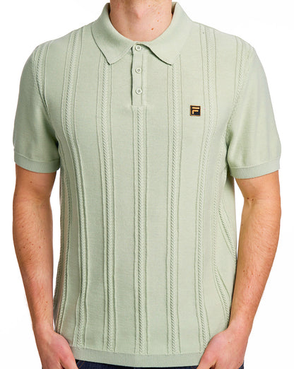 Fila Gold Barns Cable Knit Polo Light Green
