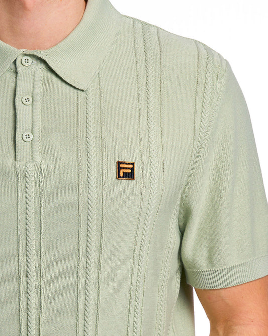 Fila Gold Fila Gold Barns Cable Knit Polo Light Green
