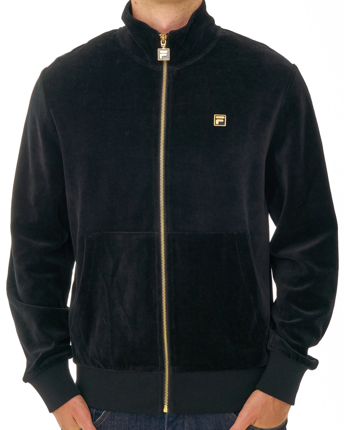 Fila Gold Bos Velour Track Top Black