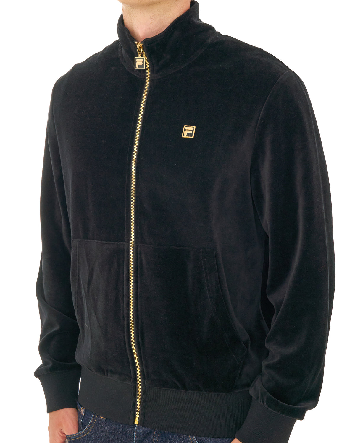 Fila Gold Bos Velour Track Top Black