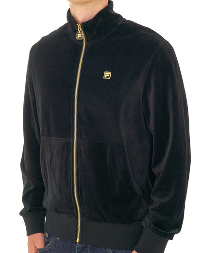 Fila Gold Bos Velour Track Top Black