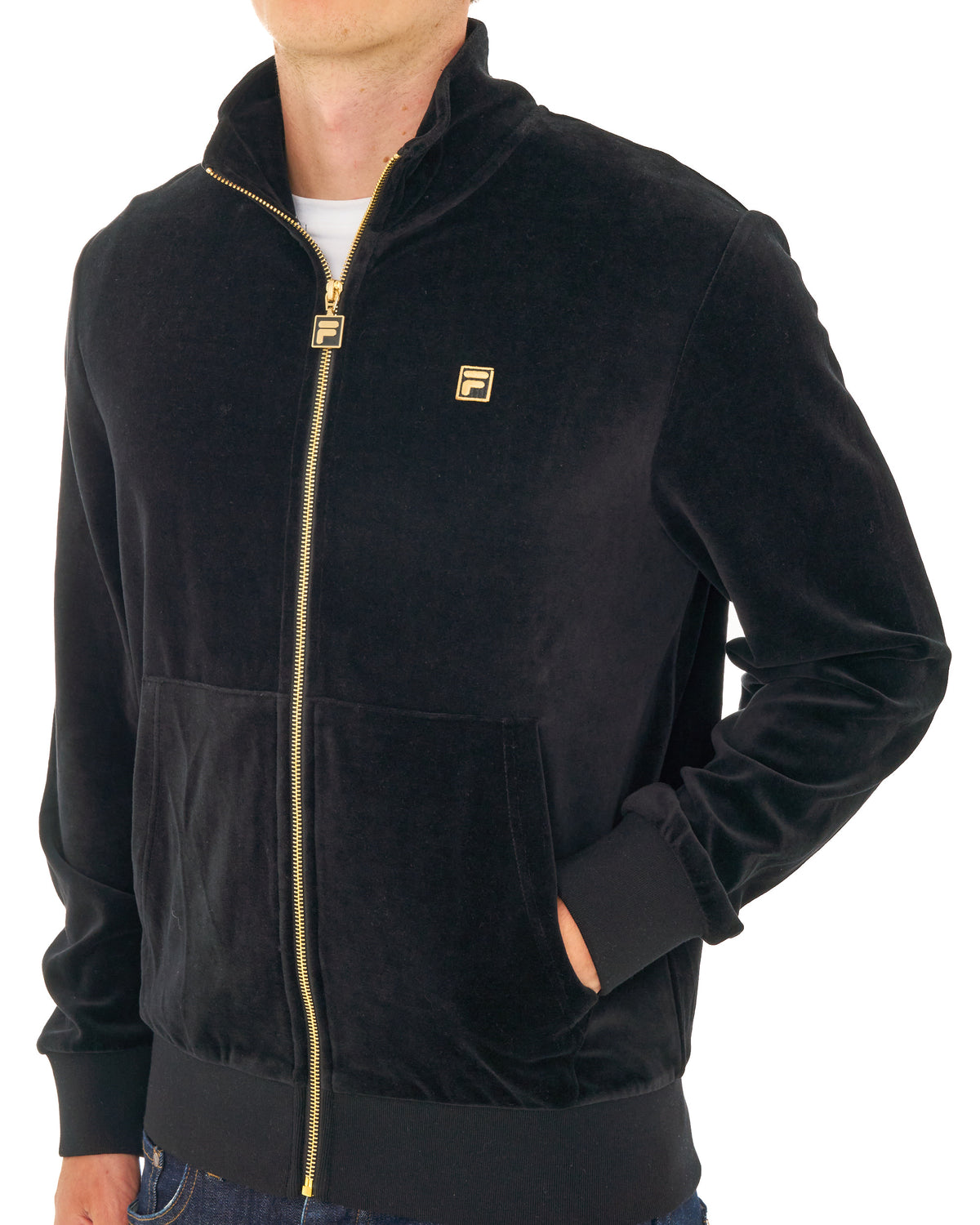 Fila Gold Bos Velour Track Top Black
