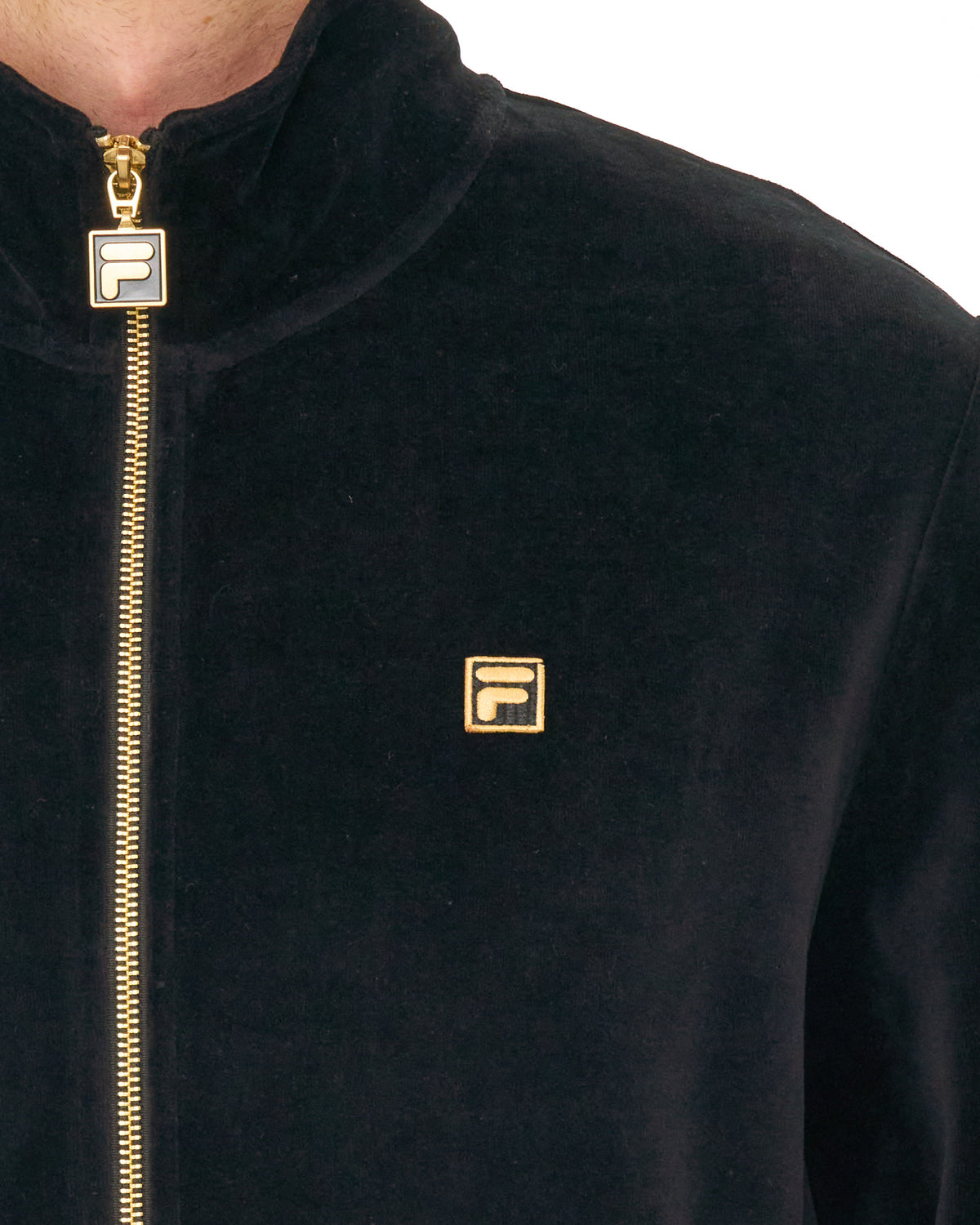 Fila Gold Bos Velour Track Top Black