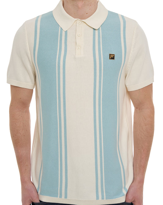 Fila Gold Buddy Knit Polo Off White/Sterling Blue